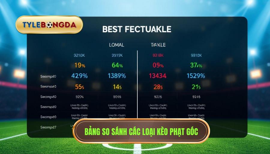 Bảng so sánh đặc điểm các loại kèo phạt góc